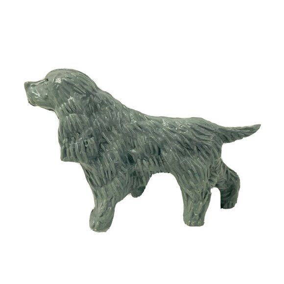 Vintage Toy Cocker Spaniel Dog Figurine Solid Hard Acrylic Plastic Gray 1x1 Inch - Picture 3 of 8